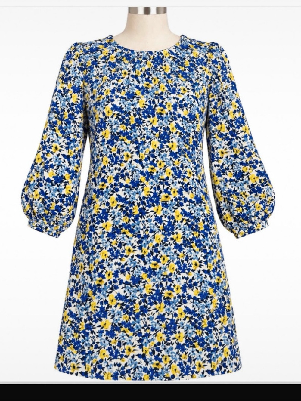 Old Navy Blue & Yellow Floral Mini Dress